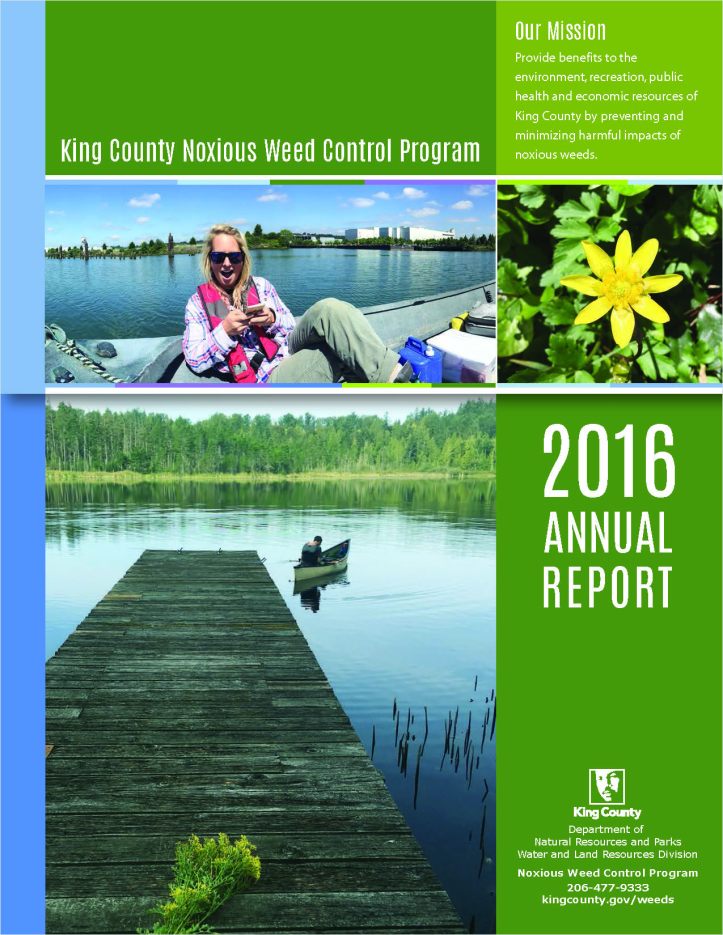 King County Noxious Weed Control Program 2016 Annual Report Cover